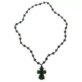 Четки из нефрита "Христианские. Крест" зеленые