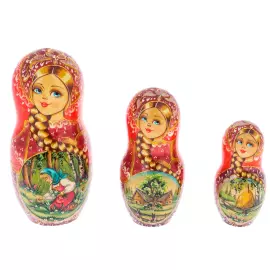 Матрешка из липы "Снегурочка" на 10 мест