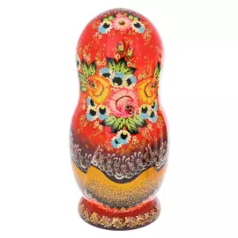 Матрешка из липы "Зимняя тройка" на 10 мест