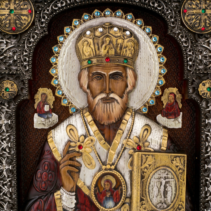 Икона "Николай Чудотворец" дуб
