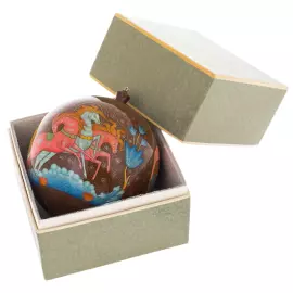 Шар ёлочный деревянный "Тройка" Кондаков П., Палех