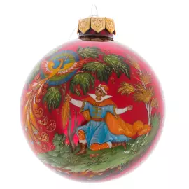 Шар ёлочный стеклянный Жар-птица" Ларина, Палех