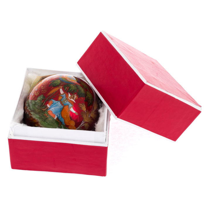 Шар ёлочный стеклянный Жар-птица" Ларина, Палех