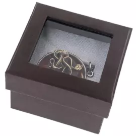 Брелок из янтаря и бронзы "Змея"