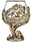 Set for cognac "Lioness" for 2 persons, in a wooden box