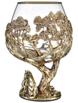 Set for cognac "Lioness" for 2 persons, in a wooden box