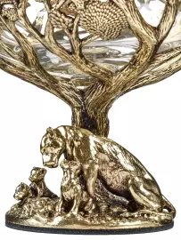 Set for cognac "Lioness" for 2 persons, in a wooden box