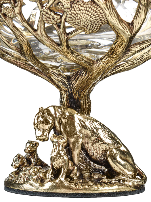 Set for cognac "Lioness" for 2 persons, in a wooden box