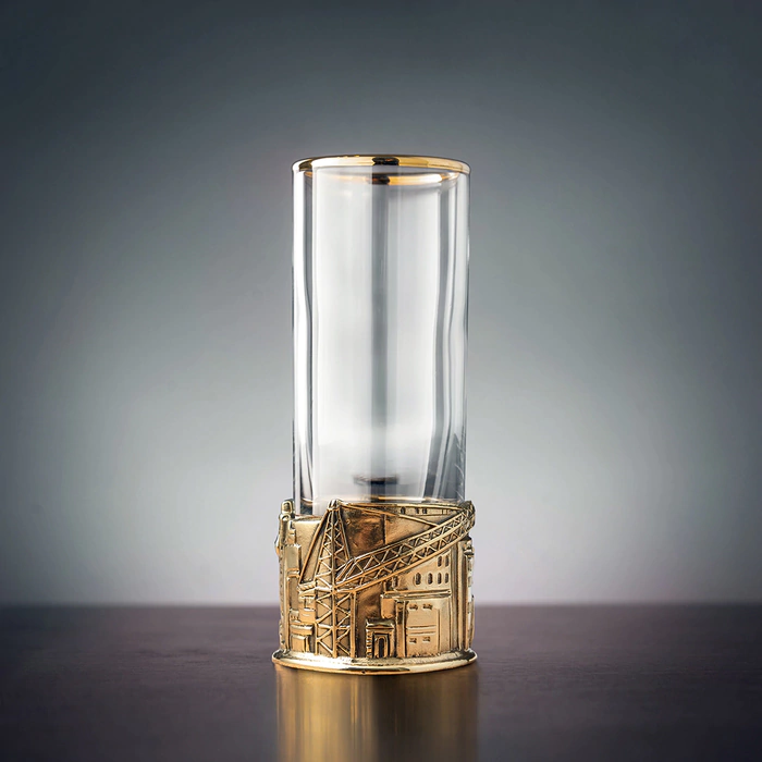Vodka set "Builder" for 3 people, in a wooden box