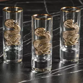 Vodka set "Snake. Timeless" for 3 people, in a box