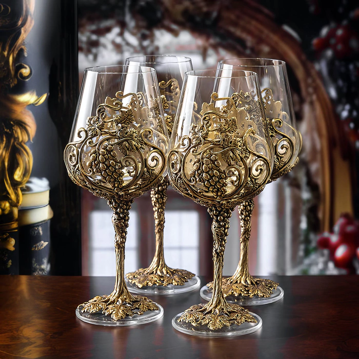 A set of Loza Royal wine glasses, in a gift box