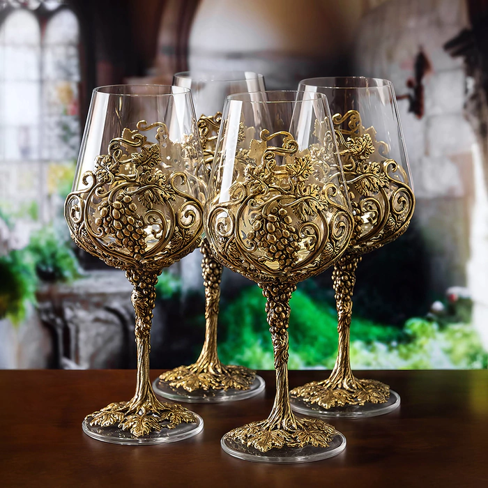 A set of Loza Royal wine glasses, in a gift box