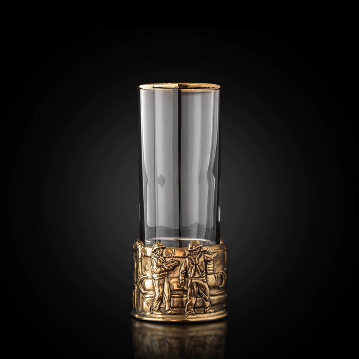 Gazovik vodka set for 6 people, in a wooden box