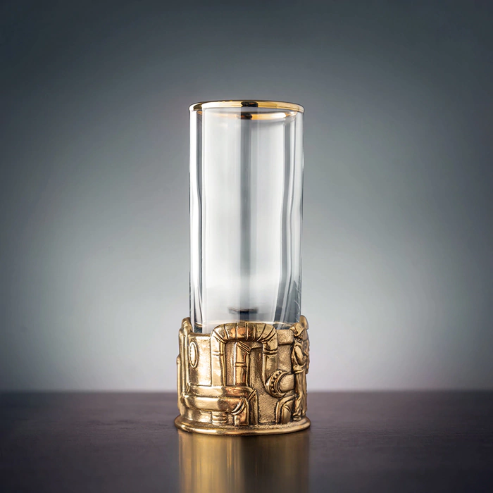 Gazovik vodka set for 6 people, in a wooden box