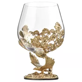 Set for cognac "Soaring Eagle" for 4 persons, in a wooden box