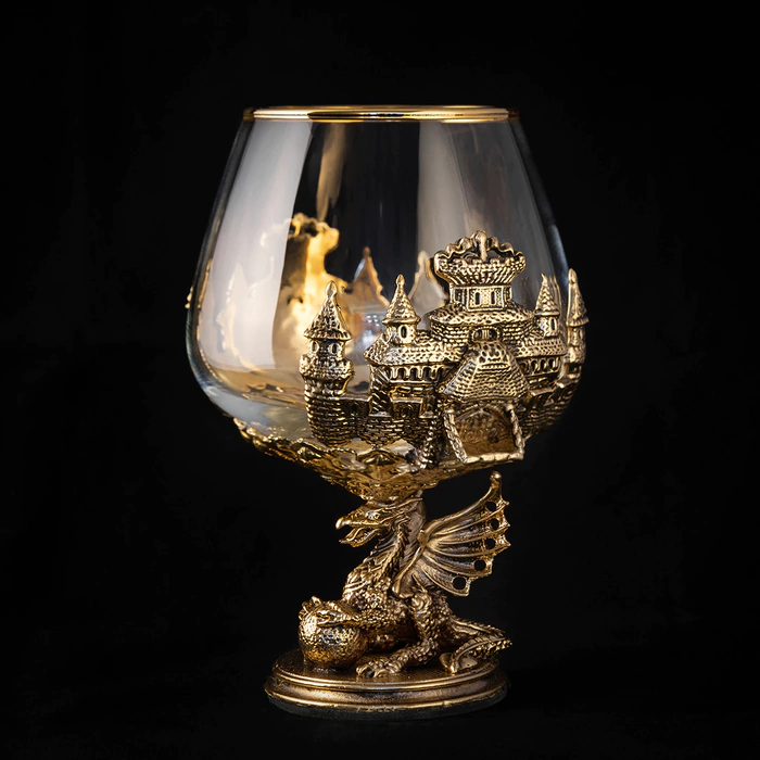 Cognac set "Dragon on a ball" for 4 people, in a gift box