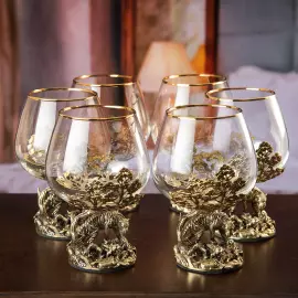 Набор для коньяка "Тигр с тигрятами" на 6 персон