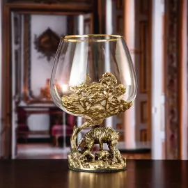 Набор для коньяка "Тигр с тигрятами" на 6 персон