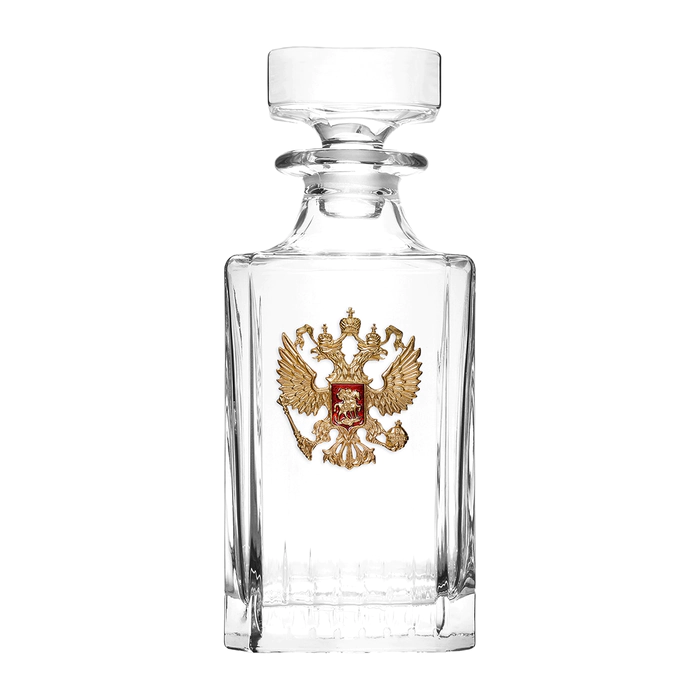 Set for vodka "Gerb" with edging, for 12 people, in a gift suitcase