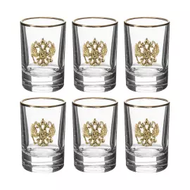 Набор для водки "Герб" с окантовкой, на 12 персон