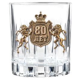 Set for whiskey and vodka "Happy 80th Anniversary" for 6 people, in a wooden box