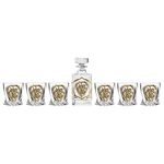 Whiskey set "George the Victorious" for 6 people, in a wooden box