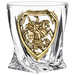 Whiskey set "George the Victorious" for 6 people, in a wooden box