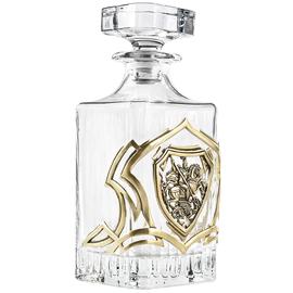 Whiskey set "George the Victorious" for 2 persons, in a wooden box