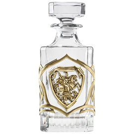 Whiskey set "George the Victorious" for 2 persons, in a wooden box