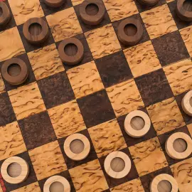 Checkers from Karelian birch "Gift"