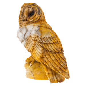 The sculpture of anhydrite "Owl" is large