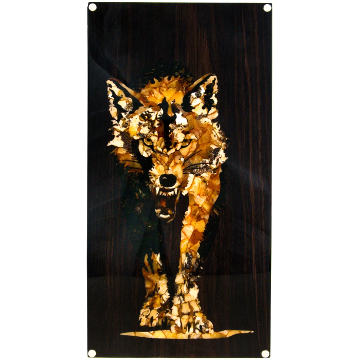 Backgammon made of amber "Wolf" small, collections "Vostok"