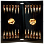 Backgammon made of amber "Wolf" small, collections "Vostok"