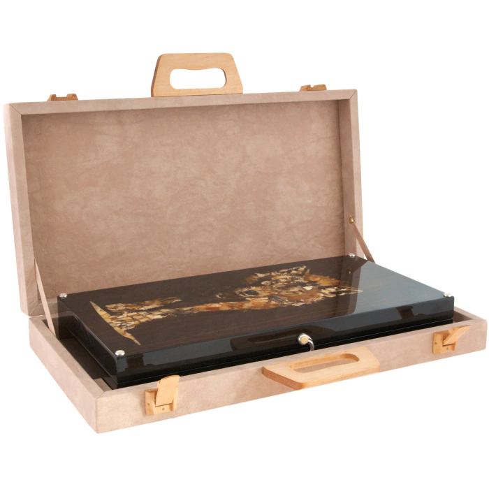 Backgammon made of amber "Wolf" small, collections "Vostok"