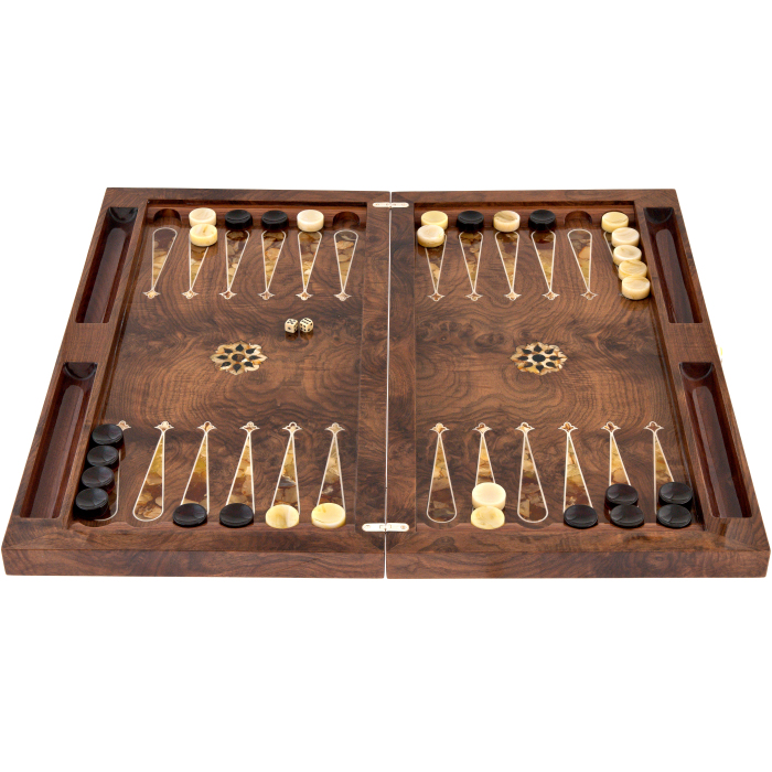 Backgammon made of walnut root and amber "Arabian Nights" collection "Orient"