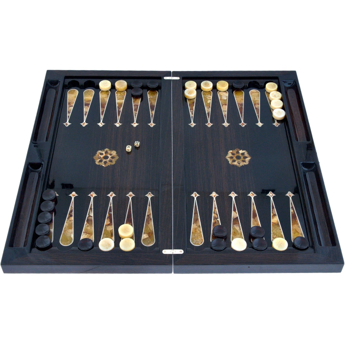 Backgammon made of stained oak and amber "Arabian Nights" collection "Orient"