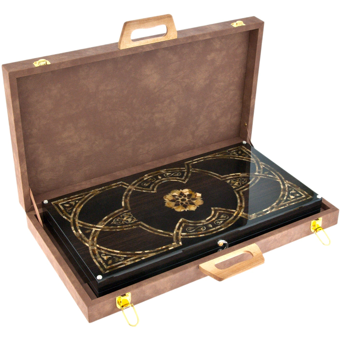 Backgammon made of stained oak and amber "Arabian Nights" collection "Orient"