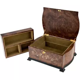 Шкатулка "Дамская" для украшений, корень ореха