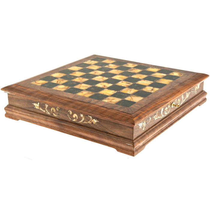 Chess chest made of walnut root "Amber"