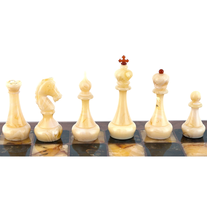 Chess chest made of walnut root "Amber"
