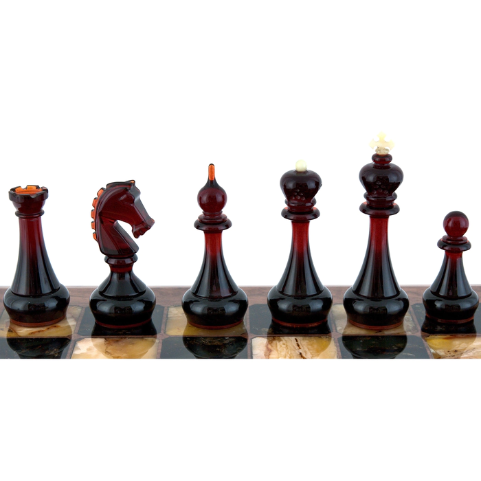 Chess chest made of walnut root "Amber"