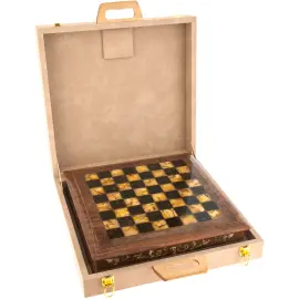 Шахматный ларец из корня ореха "Янтарный" Шахматный ларец из корня ореха "Янтарный"