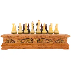 Шахматный ларец из карельской березы "Янтарный" Шахматный ларец из карельской березы "Янтарный"