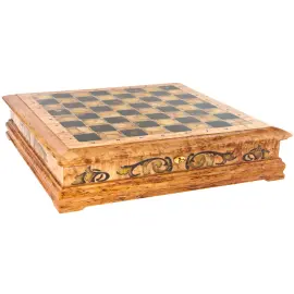 Шахматный ларец из карельской березы "Янтарный" Шахматный ларец из карельской березы "Янтарный"