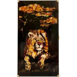 Нарды из мореного дуба и янтаря "Лев" Нарды из мореного дуба и янтаря "Лев"