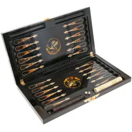 Нарды из мореного дуба и янтаря "Лев" Нарды из мореного дуба и янтаря "Лев"