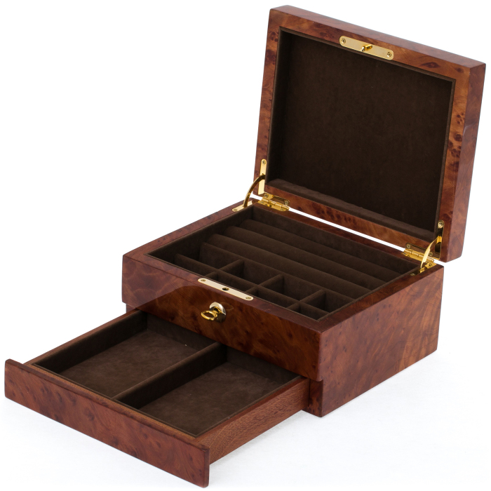 Amber jewelry box "Elena" in an individual case