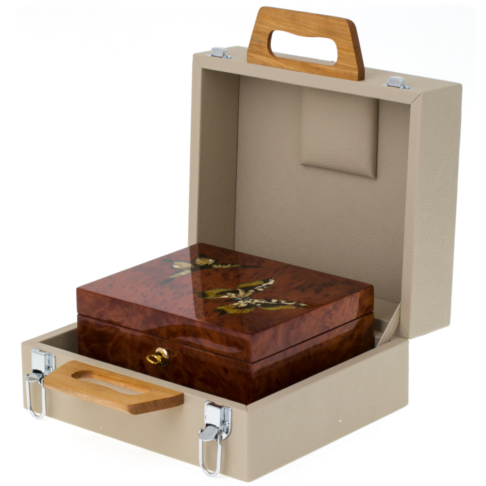 Amber jewelry box "Elena" in an individual case