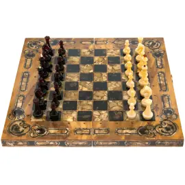 Шахматы из мирта и янтаря "Арабески-Марин" Шахматы из мирта и янтаря "Арабески-Марин"