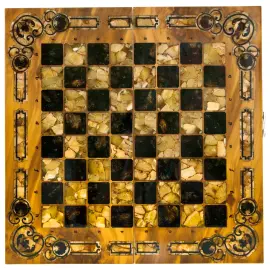 Шахматы из мирта и янтаря "Арабески-Марин" Шахматы из мирта и янтаря "Арабески-Марин"